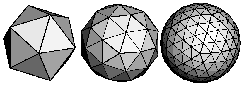 Figure 2-17 Subdividing to Improve a Polygonal Approximation to a Surface