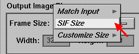Figure 2-9 Using the Frame Size Menu Button