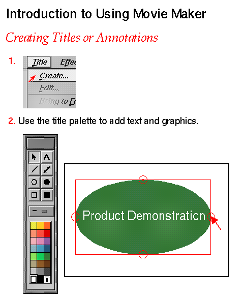 Figure 3-4 Visual Introduction: Creating Titles or Annotations (Click Image to Display Enlarged View)