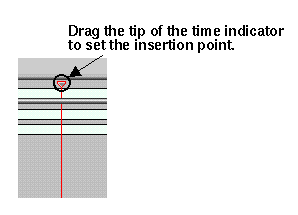 Figure 3-7 Use the Tip of the Time Indicator to Set the Insertion Point
