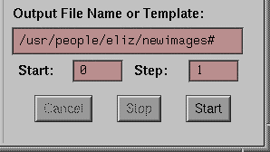 Figure 2-2 Creating Image Sequences: Entering the Output Template Info