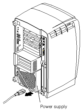 Figure 3-2 Unplugging the Power Cable