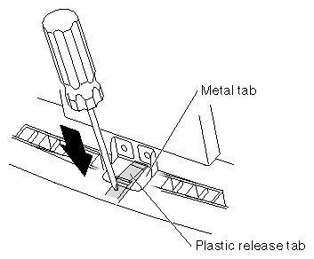 Figure 7-33 Releasing the Plastic Base