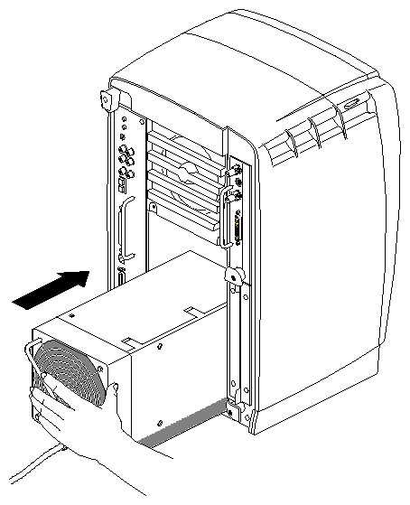 Figure 3-6 Sliding In the New Power Supply