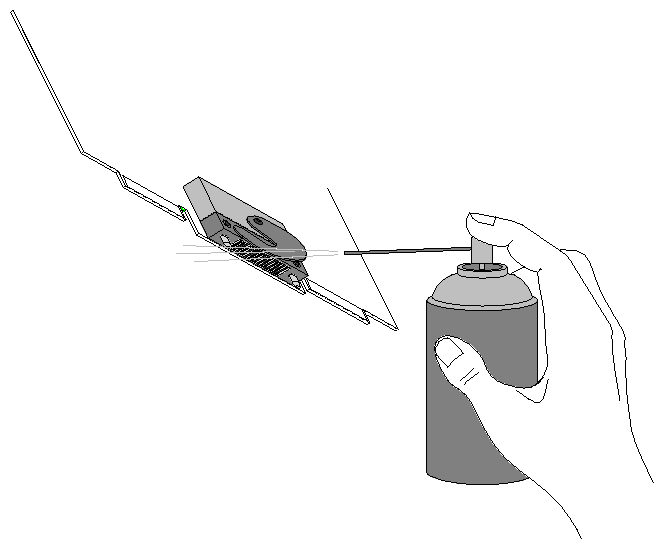 Figure A-2 Spraying the Compression Connector