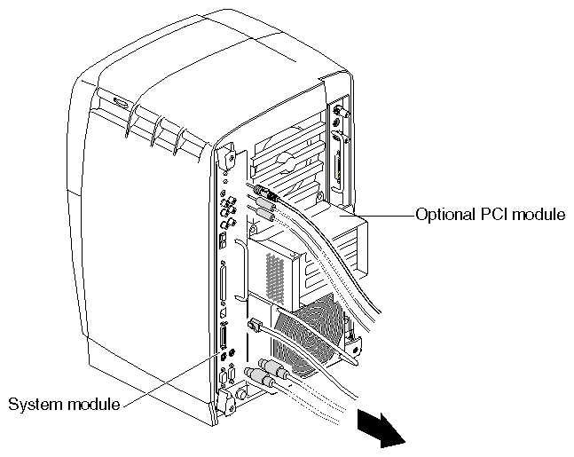 Figure 2-3 Removing the Cables from the System Module