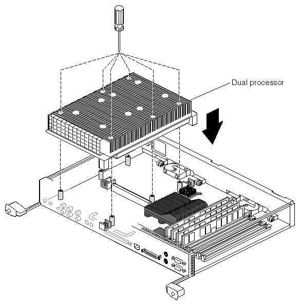 Figure 2-16 Installing a Dual Processor