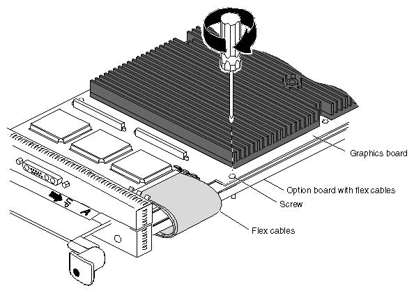 Figure 5-16 Replacing the Graphics Board Screw