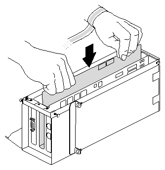 Figure 4-16 Inserting a PCI Board Into the PCI Module
