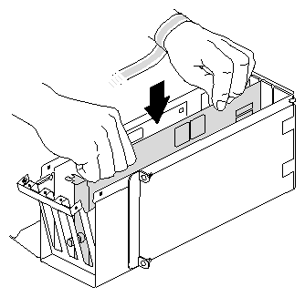 Figure 4-23 Inserting a PCI Board With an Extra-long Connector 