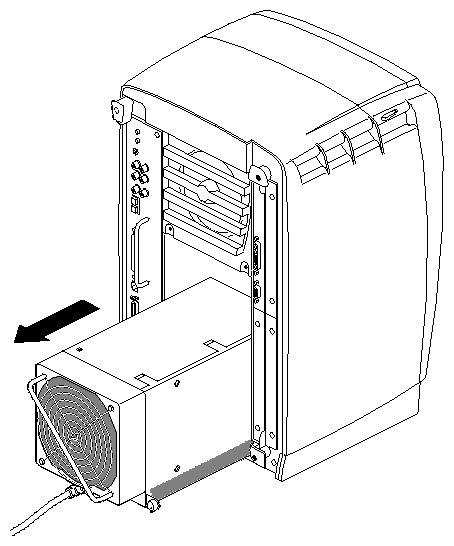 Figure 3-3 Removing the Power Supply From the Octane Workstation