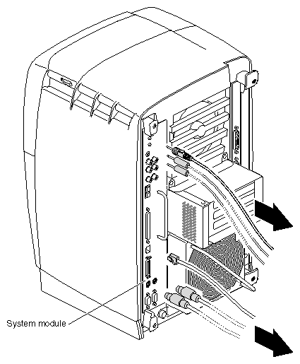 Figure 2-3 Removing the Cables From the System Module