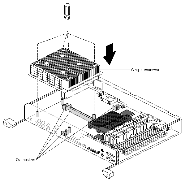 Figure 2-15 Installing a Single Processor