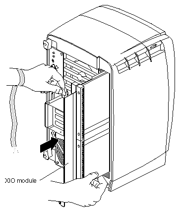 Figure 5-41 Inserting the XIO Module