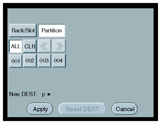 Partition Selection Window