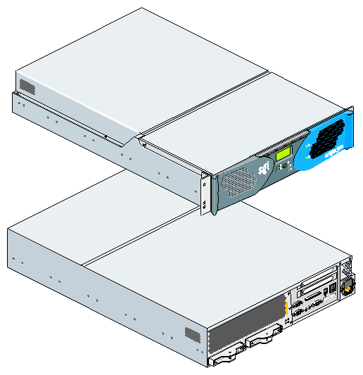 Front and Rear Views of an SGI Origin 300 Base Module