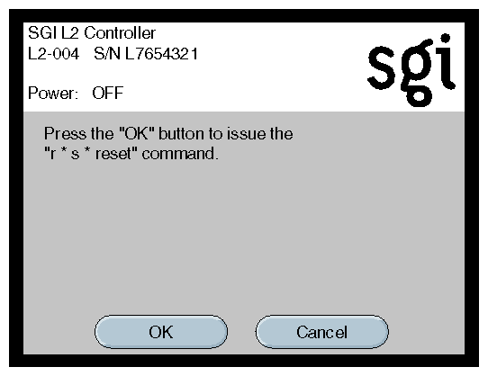 Reset Command Confirmation Window