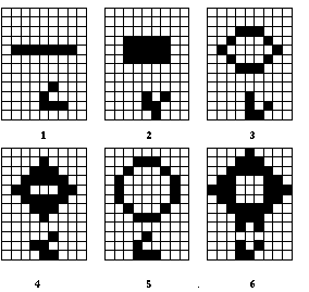 Figure 14-4 Six Generations from the Game of Life