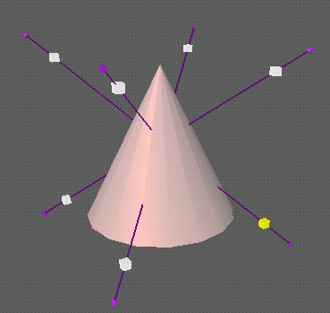 Figure 1-9 Purple Arrows for Resizing an Object