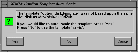 Figure 2-5 The xdkm Template Scaling Dialog