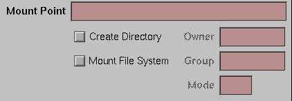Figure 3-4 Create File System Mount Point Fields