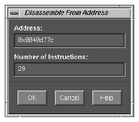 The Disassemble From Address
Dialog