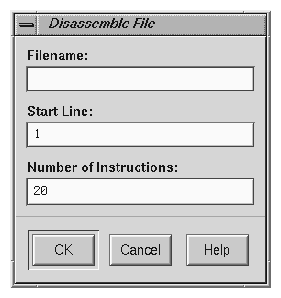 The Disassemble File Dialog
