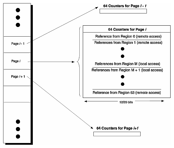 Figure 2-12 Origin2000 Local and Remote Page Access Counters
